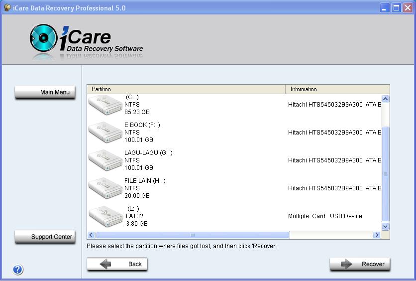 I Care Data recovery file